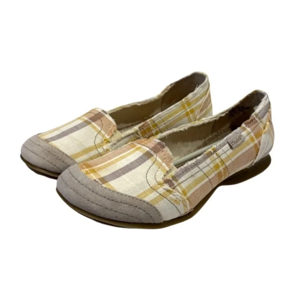 Mudd Women's Preform Plaid Flat Natural Size 10 NIB